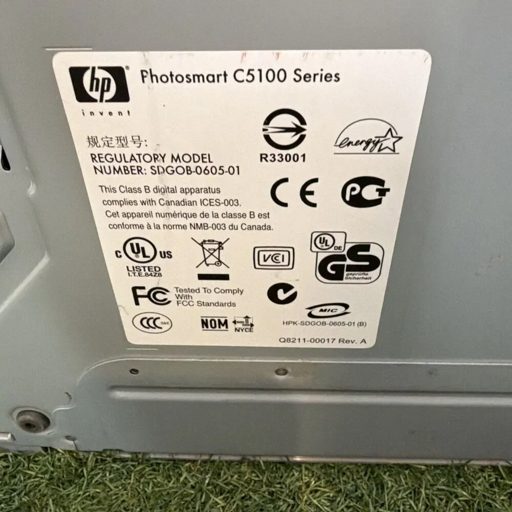 PARTS HP Photosmart C5180 All-In-One Inkjet Printer & Power Cord PARTS ONLY